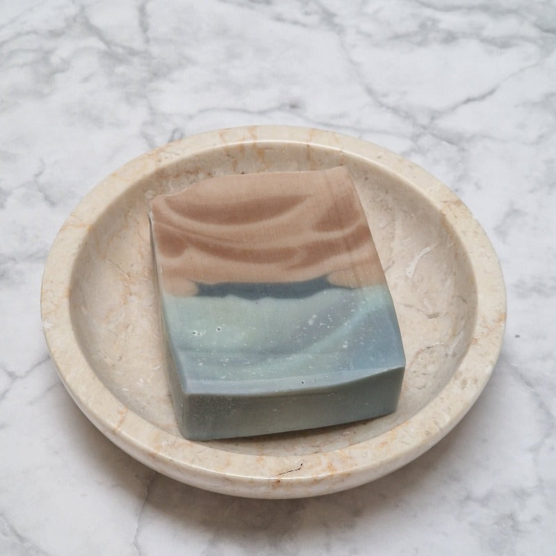 Soap dish marble - round