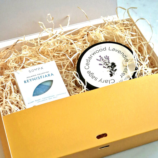 Gift Box- Reynisfjara soap & Body lotion Clary sage, cedarwood