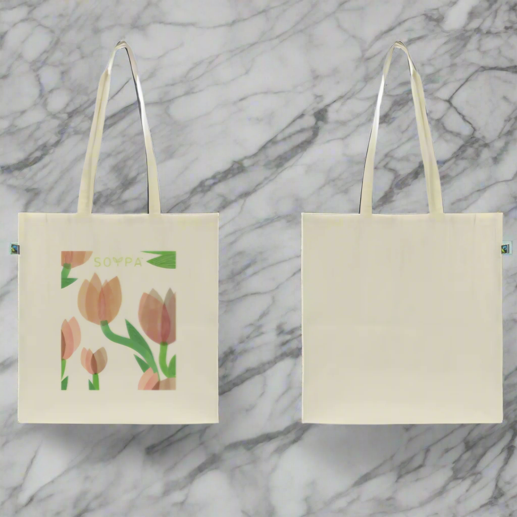 Tote shopping bag - fairtrade cotton 140g/m² 38x10x42cm