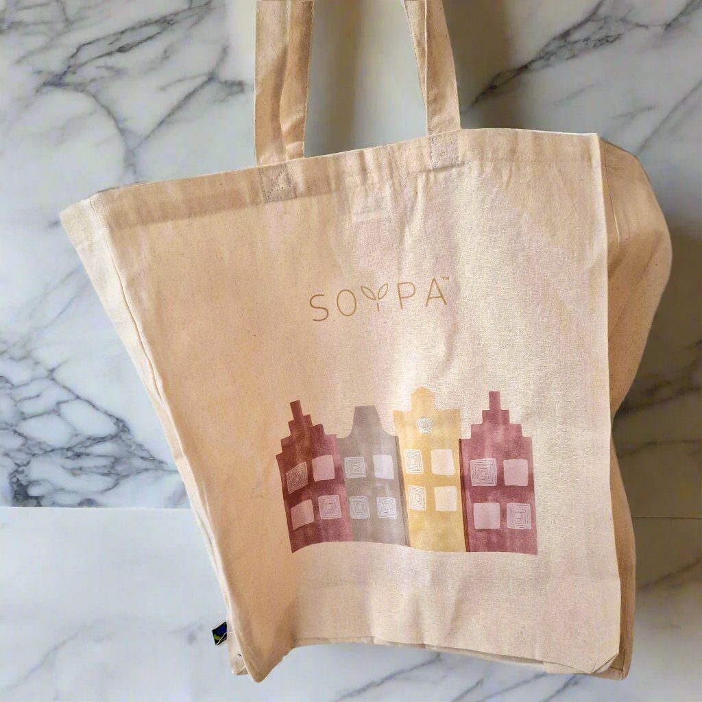 Tote shopping bag - fairtrade cotton 140g/m² 38x10x42cm